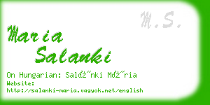 maria salanki business card